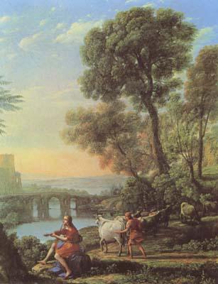 Claude Lorrain Landscape with Apollo and Mercury (mk08) oil painting picture